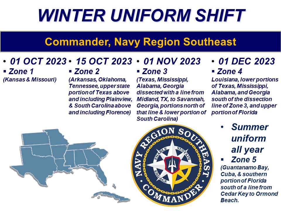 Commander, Navy Region Southeast Winter Uniform Shift